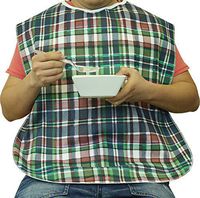 Extra Wide Adult Bib with Waterproof Vinyl Backing and Snap Closure - "22 X"32 (1)