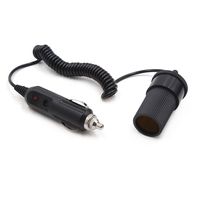 uxcell 12V Black Car Cigarette Lighter Socket Power Plug Outlet Adapter Cable Extension