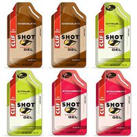 Clif Shot Gel - Variety 6 Pack (6 x 1.2oz Packs - 2 x Chocolate, 2 x Citrus, 2 x Strawberry)