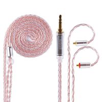 Upgrade 8 Core Silver Plated OFC MMCX Earphone Cable, Detachable Replacement Cable with 3.5mm Standard Jack for TIN T2 and T2 Pro T3 (MMCX, 3.5mm Plug)