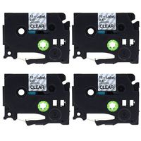 Label KINGDOM 4-Pack Black on Clear Label Tape Compatible with Brother TZ TZe 131 TZ-131 TZe-131 12mm P-Touch 8m 0.47 Inch x 26.2 Feet