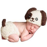Matissa Newborn Baby Girl/Boy Crochet Knit Costume Photo Photography Prop Hats Outfits (Puppy)