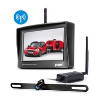 Digital Wireless Backup System, Waterproof and Night Vision Wireless License Plate Rear View Camera + 4.3'' Wireless Display for RV, Cars, Truck, Vans