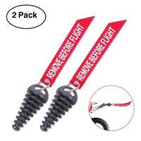 0.6" - 1.5" Mufflers Exhaust Wash Plug, 2 Pack Black Exhaust Silencers for Motorcycle Dirt Bike 2 Stroke band w/ Streamer KTM CR KX RM YZ ATV QUAD 80cc 125cc 150cc 250cc Rubber Muffler