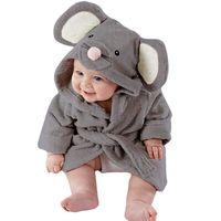 KAIXLIONLY Baby Boys Girls Bathrobe Towel Cartoon Animals Theme Party Costume Children Sleepwear Pajamas (130, Gray)