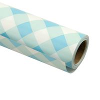 RUSPEPA Gift Wrapping Paper Roll-Baby Blue Plaid White Background Design for Wedding, Birthday, Shower, Congrats, and Holiday Gifts - 30 Inch X 32.8 Feet