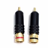 Cary 2pcs Gold Plated RCA Plug Male Screw Locking Tube Audio Cable Grade Connector