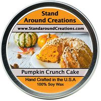 Premium 100% All Natural Soy Wax Aromatherapy Candle - 4oz Tin - Scent: Pumpkin Crunch Cake - The aroma of creamy pumpkin pie filling, surrounded with freshly baked yellow cake, melted butter, pecans, and hints of spice.