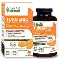 Avira Organic Turmeric Curcumin with Bioperine, Max strength – 2100 mg Daily Serving, Non GMO & MADE WITH ORGANIC Turmeric Curcumin with AML5HS Amla, SUPER VALUE Pack - 180 Capsules, for Joint Support