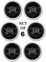 Yamaha In-Ceiling 3-Way 120 watts Natural Sound Custom Easy-to-install Speakers (Set of 6) with Dual Tweeters & 8" Woofer for 1 Large Room or Several Smaller Rooms