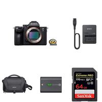 Sony a7 III Full-Frame Mirrorless Interchangeable-Lens Camera with Battery Charger,Rechargeable Battery,Soft Carrying Case & SanDisk 64GB Memory Card