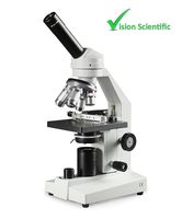 Vision Scientific VME0020X-E3-MS2 LED Microscope, 10x WF and 25x WF Eyepiece, 40x - 2500x Magnification, LED Illumination with Intensity Control, 1.25 N.A Abbe Condenser, Mechanical Stage