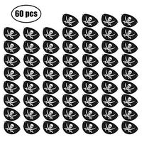 AmFor 60 Pcs Black Felt Pirate Eye Patches, One Eye Skull Blindfold Caribbean Captain Eye Mask for Halloween Party Child Gift