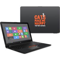 MightySkins Skin Compatible With HP 15t Laptop 15.6" (2017) - Cats Make Me Happy | Protective, Durable, and Unique Vinyl Decal wrap cover | Easy To Apply, Remove, and Change Styles | Made in the USA