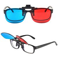 3D Glasses Red-Blue/Cyan Anaglyph 3D Clip-on Glasses 3D Movie Game