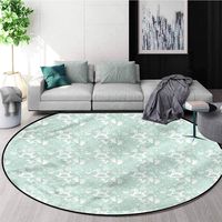 RUGSMAT Mint Modern Machine Washable Round Bath Mat,Nostalgic Baby Pattern Living Room,Bedroom,Desk/Chair Mats,Round Diameter-55