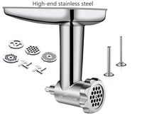 Stainless Steel Food Grinder Attachment fit KitchenAid Stand Mixers Including Sausage Stuffer, Dishwasher Safe,Durable Meat Processor Accessories