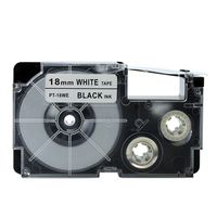 PUTY 2PCS PT-18WE Compatible Label Tape Cassette XR-18WE 18mm 3/4" Black on White Cartridge tape for Casio EZ label Printer KL-120 KL-430 KL-750