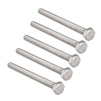 uxcell M8 x 100mm A2 Stainless Steel Fully Threaded Hex Head Screw Bolt 5 Pcs