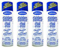 Sprayway SW841 Aerosol Stainless Steel Polish & Cleaner, 15 oz (4 Pack)