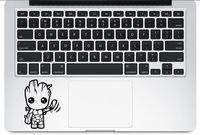 Baby Groot Little Groot Guardians of the Galaxy Apple Macbook Decal Vinyl Sticker (Black)