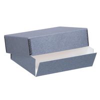 Lineco Blue/Gray 8.5x11 Museum Storage Box with Removable Lid and Drop Front 8.5" x 11" x 3". Archival. Protects Longevity, Store Photos, Documents, Cards, Magazines, Prints, DIY.
