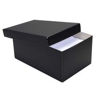 Lineco Black Photo Snapshot Photo, Card, File Box Removable Lid 5"x7"x12". Storage of Negatives, Prints, Films. Museum Level Archival Acid Free Storage Box. Protect Photos & Negatives.