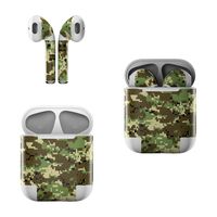 Skin Decals for Apple AirPods - Digital Woodland Camo - Sticker Wrap Fits 1st and 2nd Generation