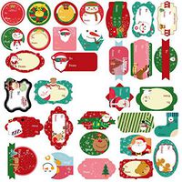 Christmas Self Adhesive Gift Tag Stickers, 160 Pieces Xmas Decals for Christmas Festival Birthday Wedding Holiday Decoration (160 Pieces)