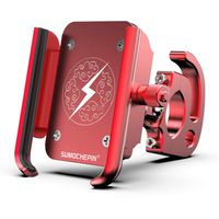 Bike Accessories,Dartphew 1Pcs [ Aluminum Alloy Mobile Phone Bracket ] - General Rotary Navigation - 360 degrees with hook hook rotation - (Size:12.8x8.8x5.3cm) (Red)