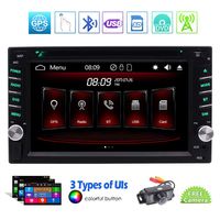 Double 2 Din Bluetooth Car Stereo in Dash DVD CD FM/AM Car Radio Digital Media Receiver 6.2 inch 5-Touch Touchscreen Display GPS Navigation Headunit USB SD AUX in Wireless Remote + Backup Camera