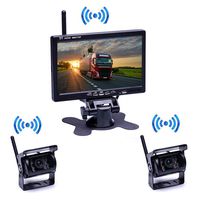Backup Camera System Wireless 7'' Car Backup Camera Monitor for Trucks,Cars,SUVs,Pickups,Vans,Campers HD Color Night Vision Waterproof 2 Rear View Camera Guide Lines Reversing Use Easy Installation