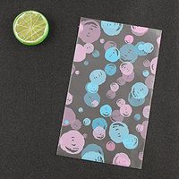 HugeDE 100 Pcs 12x20cm Clear Cello Cellophane Bags OPP Plastic Bags for Bakery Cookies Blue