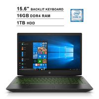 HP 2019 Pavilion 15.6 inch FHD IPS Gaming Laptop (Intel Quad Core i5-8300H up to 4.0 GHz, 16GB RAM, 1TB HDD, Nvidia GTX 1050 Ti, Backlit Keyboard, WiFi, Bluetooth, HDMI, Windows 10) (Renewed)