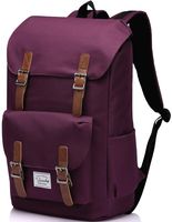 Vintage School Backpack for Women,Vaschy Water Resistant Laptop Backpack Burgundy