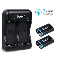 Hixon Xbox One Battery Pack 2x 2500mAh Ni-MH Rechargeable Battery for Xbox One/ Xbox One S/ Xbox One X/ Xbox One Elite Wireless Controller ( USB to Type-C charging cord & 3-hour Fast Charger)