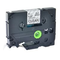 GREENCYCLE Black on Clear Label Tape Compatible for Brother TZE 111 TZe111, 0.24 Inch, PT-H100 Labeling Maker