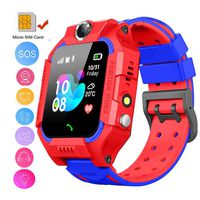 TOPCHANCES Kids Smart Watch Phone, Positioning Tracker Not GPS SOS Call Safe Anti-Lost Monitor Touch Screen Phone Watch for 3-12 Years Old Kids Gift (Blue + Red)