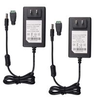 Quentacy 12V 3A Power Supply Adapter AC/DC Converter 110V 240V to 12V Transformer 36W 5.5x2.1mm DC Female Barrel Connector for LED Strip Lights CCTV Camera DVR NVR Audio/Video Wall Plug 2Pack (12V 3A)