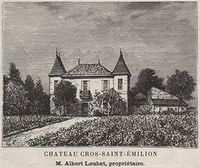 Saint-ÉMILIONNAIS. Saint-ÉMILION. Chateau CROS-Saint-Émilion. Loubat. Small - 1908 - Old Print - Antique Print - Vintage Print - Printed Prints of Gironde