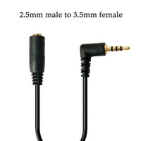 90 Degree Angle 2.5mm Male Pair 3.5mm Female Stereo Audio Jack Adapter Cable Headphone Accessory Extension Cord