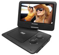 Sylvania 9-Inch Swivel Screen Portable DVD/CD/MP3 Player with 5 Hour Built-In Rechargeable Battery, USB/SD Card Reader, AC/DC Adapter
