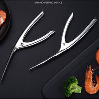 Shrimp Peeling and Deveining Seafood Shell Prawn Curved Peeler Shrimp,Stainless Steel Shrimp deveining Tool