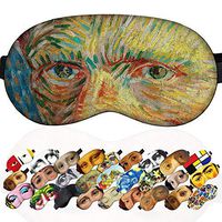 Sleep Mask Masterpieces for Men - 100% Soft Cotton - Comfortable Eye Sleeping Mask Night Cover Blindfoldfor Travel Airplane (Van Gogh, Plastic Pack)