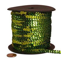 Lime Green Strung Sequin Trim 6 mm X 80 Yards