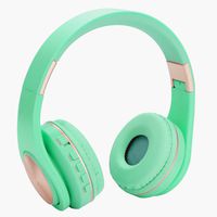 Kids Bluetooth Headphones Wireless/Wired On Ear Foldable Headphones for Kids Adults,Built-in Mic,FM,Micro SD/TF Card Slot,Stereo Sound for Pc Tablet Cell Phones Ipad Airplane School Use(Green)