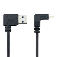 HOTL 3.3 Feet USB Type C (USB-C) Up & Down Angled to 90 Degree Right Angled Type A (USB-A) Data Cable for Nexus 6P/5X, Pixel XL, LG G5/V20,Apple Macbook and More (Black)