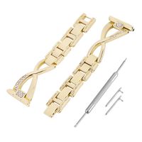 Strap Band, Stainless Steel Watch Bands for Fitbit Versa Watch, Wrist Strap Watch Replacement Bands/Lightweight/Adjustable(Gold)