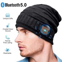 Bluetooth Beanie, Gifts for Man, Bluetooth hat Fashion Winter Hats Built-in Stereo Speaker Unique Christmas Tech Gag Gifts for Men/Women/Teen Boys/Teen Girls (Black)