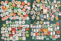 Chris.W 180pcs Merry Christmas Stickers Seals Labels, Snata Christmas Tree Snowman Round Mixed Style Holiday Gift Sticker for Cards Gift Envelopes Boxes Cookie Bags(4 Box)